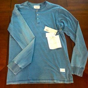 Five Four Men’s Indigo Cotton Long-Sleeved Henley